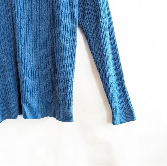 Lane Bryant V-Neck Cable Sweater 18/20 Blue Lightweight Knit - Picture 10 of 12